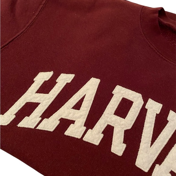 Vintage Harvard Champion Eco Authentic Terry Letter Maroon Sweatshirt Medium - Picture 7 of 13